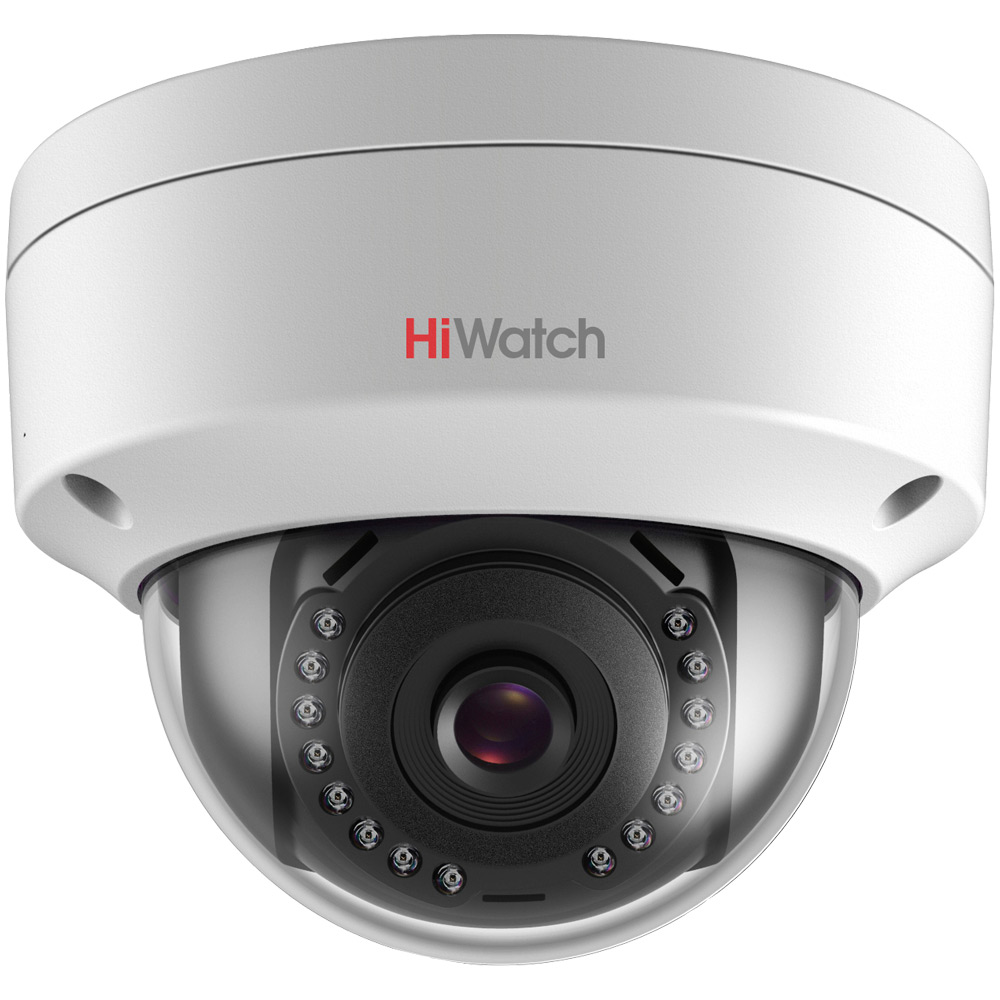 HiWatch DS-I202 (6) 2Mp уличная купольная мини IP-видеокамера с ИК-подсветкой до 30м 1/2.8'' Progressive Scan CMOS матрица; объектив 6мм; угол обзора 55°; механический ИК-фильтр; 0.01Лк@F1.2; DWDR; 3D DNR; BLC; Smart ИК; видеобитрейт 32кб/с-2Мб/с; IP67; I