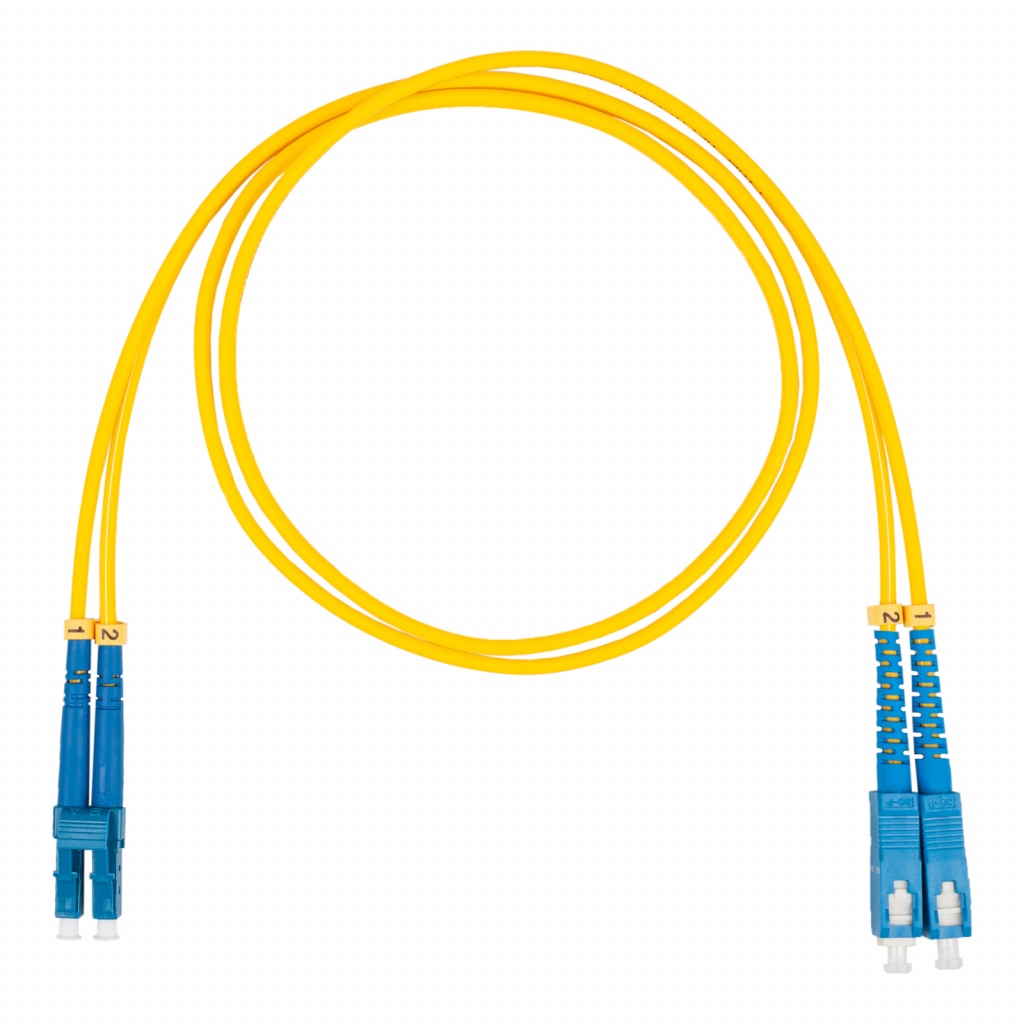 Шнур оптический коммутационный (патч-корд), LC-SC, дуплекс (duplex) OS2, нг(А)-HF, желтый, 3,0 м