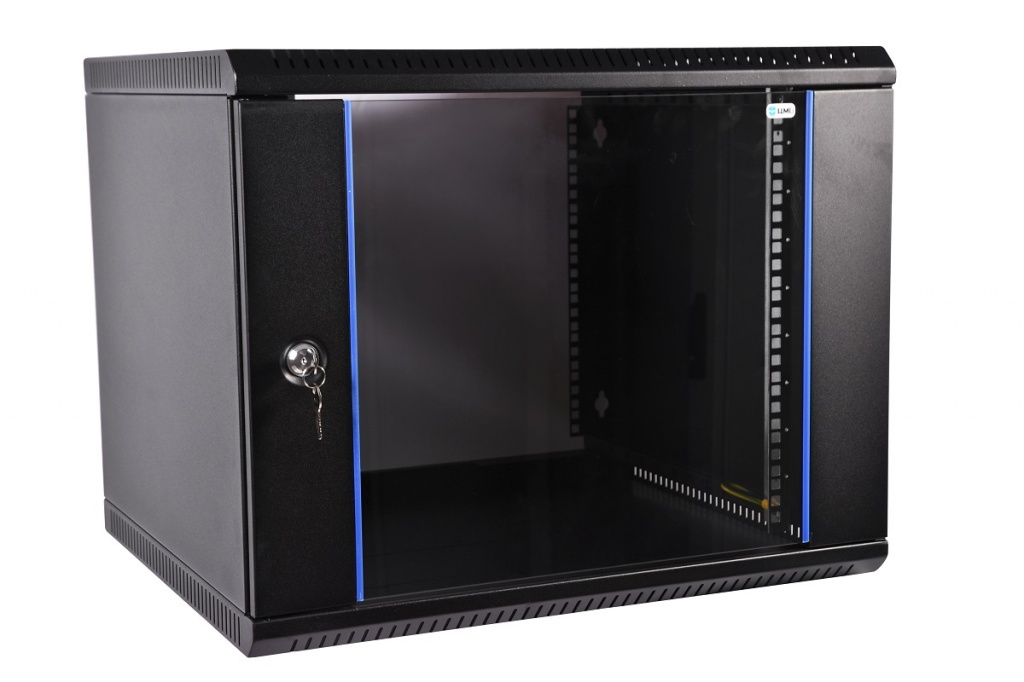 ЦМО ШРН-Э-15.500-9005 Шкаф телекоммуникационный настенный разборный 15U (600х520) дверь стекло, черный