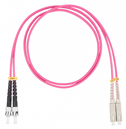 DATAREX SC-ST, дуплекс (duplex) OM4, нг(А)-HF, маджента, 3,0 м Шнур оптический коммутационный (патч-корд)
