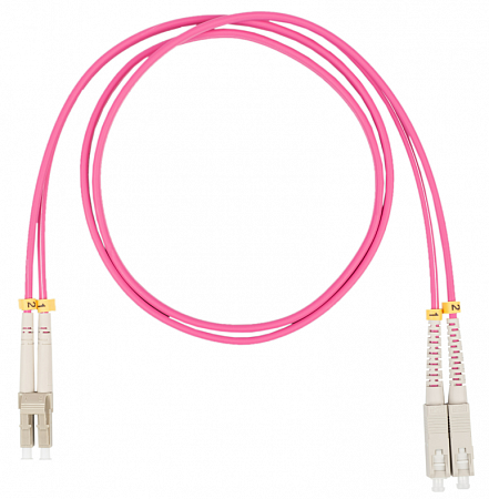 DATAREX LC-SC, дуплекс (duplex) OM4, нг(А)-HF, маджента, 0,5 м Шнур оптический коммутационный (патч-корд)