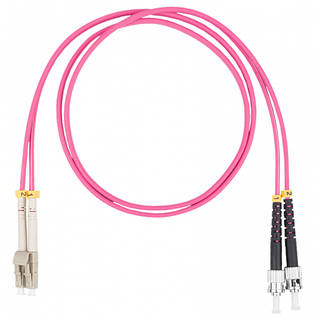 DATAREX LC-ST, дуплекс (duplex) OM4, нг(А)-HF, маджента, 10 м Шнур оптический коммутационный (патч-корд)