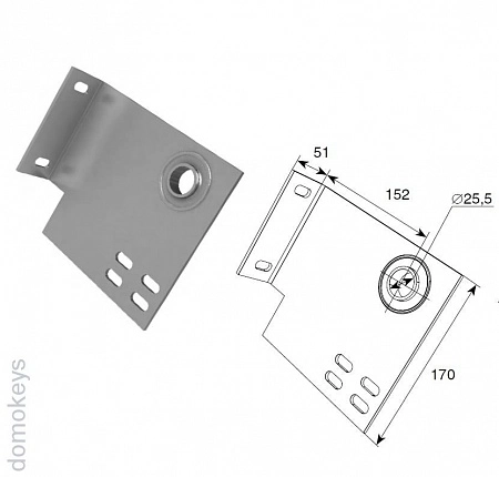 DOORHAN 13004 Кронштейн концевой опорный (146мм)